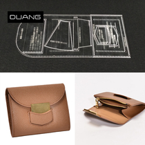 diy acrylic design template version drawing handmade leather lady hand grab bag short wallet money clip paper sample