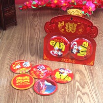 Red waist small mirror wedding supplies wedding mini mirror wedding mirror dressing mirror
