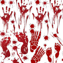 Script kill horror this prop blood handprint sticker horror wall sticker decoration wallpaper removable sticker