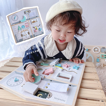Export Nordic busy board baby kindergarten Montesse education children busy board early education teaching aids 1-3 years old