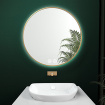 LED aluminum alloy bathroom toilet mirror defogging with light Touch screen intelligent round luminous mirror toilet wall hanging