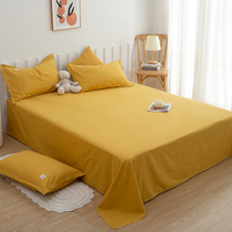 Full cotton sheet Single piece 100 pure cotton ins wind pure color Four Seasons universal dormitory single double bed by single male single