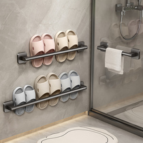 Bathroom slippers rack-free toilet shelf shoes contain artifacts toilet wall hanging frame asphalt shelf