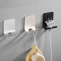 Strong sticky hook wall socket head Power cord storage multi-function plug Viscose bracket hook shelf free hole