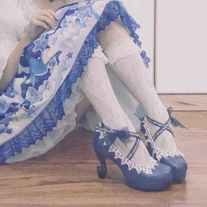 （In stock ）#starry night thorns#lolita Brand Original Women shoes high heel shoes Astro star round toe Bow-knot  bhiner lolita fashion