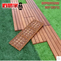  Balcony wooden floor anti-corrosion wood outdoor splicing terrace self-paving sun room outdoor pineapple grid waterproof wear-resistant floor