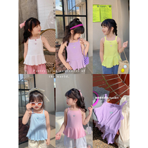 Cream KIDS girls Korean version of the small suspender 2021 summer new foreign style childrens vest wild sleeveless top tide