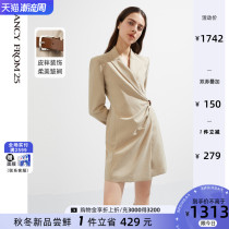 Langzi French professional suit suit dress autumn 2021 New High waist temperament business dress