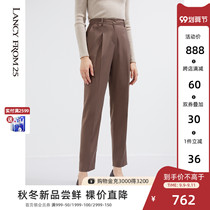 Lang Zi casual small tube pants 2021 Winter new slim Joker high waist trousers pants women