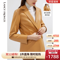 Long Zi profile long suit leather jacket jacket women 2021 Winter new leather jacket autumn