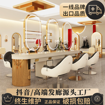 Rechargeable barber shop mirror table hair cutting mirror dyeing hot area mirror cabinet integrated hair salon special salon mirror