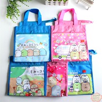 Corner corner creature cute cartoon double lunch box bag hand bag storage bag Hand bag lunch bag