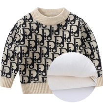 Boys foreign sweaters autumn and winter 1-5 years old 3 boys baby pullover bottoming childrens clothing plus velvet padded sweater