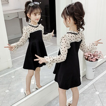 2022 new girl clothes spring dress dress with dress and foreign air long sleeves princess dress girl spring autumn season great boy