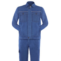 Thin summer denim overalls suit men wear-resistant welders anti-ironing welding labor protection clothing construction site customization summer
