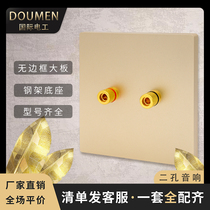 International electrician champagne gold wall switch socket panel Type 86 concealed household two-hole audio socket