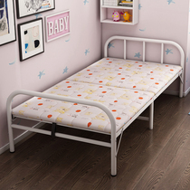Folding Bed Single Bed Rental House Simple Bed Iron Wood Plate Bed Office Lunch Break Portable Accompanying Bed Home Bed