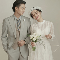 French lace light wedding dress 2021 new bride little dress temperament simple travel dress go out yarn