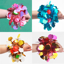 Kindergarten dance Bell bracelet flower childrens watch performance sequin Mori wrist flower cheerleader sports hand flower