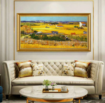 Hand-painted Van Gogh harvest golden wheat field oil painting living room European restaurant landscape hanging painting sofa background wall decoration painting