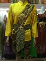 Thai traditional clothing male golden collar long sleeve photo studio photo photo host annual meeting micro film costume