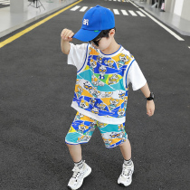 Boy Summer Clothing Short Sleeve Suit 2022 New Ocean Air Shorts Baby Thin Ottman Clothes Tide Children Jersey