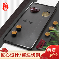Wujin Stone tea tray stone natural whole piece of raw stone flowing water small tea table household simple tea set tray custom embedded