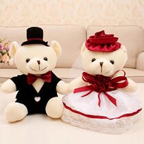 Wedding bear a pair of wedding car bear doll couple Wedding Doll car front flower bear decoration wedding gift