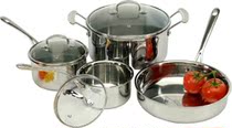 Excelsteel 7 Piece Triply 18 10 Stainless Steel Cook