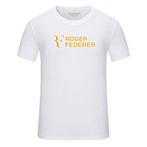 Federer tennis clothes mens and womens pure cotton T-shirt short-sleeved peripheral round neck casual sports jersey training clothes fans