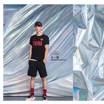 Wang Yibo with the same dazzling background cloth refraction laser silver photo props photography net red live room decoration