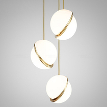 Nordic simple modern bedside small chandelier designer round ball bedroom dining bar hallway hallway decorative light fixtures