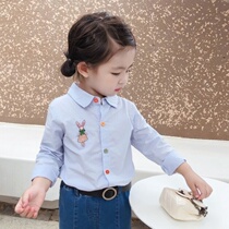 Girl Shirt 2022 Spring Autumn Dress New Embroidered Long Sleeve Baby Doll Blouse Child With Undershirt Little Girl Blouse