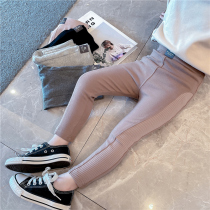 Girl Pure Cotton Beats Bottom Pants High Waist 2021 Spring Autumn New Women Baby Pants Splicing Han Version Children Pants Autumn