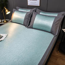 Summer ice silk cool mat Three sets of machine washable folding non-slip fixing cool mat straw mat air conditioning Soft mat Summer cool