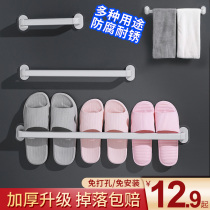 Bathroom trailer rack-free wall-mounted bathroom door rear adhesive hook to go to the toilet drain storage rack storage artifact