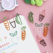 Creative cute modeling cartoon fruit and vegetable paper clip Paper clip Metal bookmark Office supplies Student stationery clip
