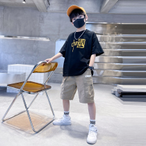 Guochao Boy Suit Summer 2022 New Summer Clothes Handsome air trendy fried street CUHK Fairy Tales childrens clothes