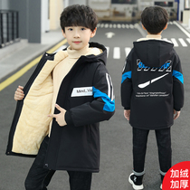Boys winter clothes plus velvet coat Tong children thick cotton padded clothes 2021 New Pike clothes autumn winter boys tide