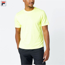 Foreign trade mens tennis short-sleeved T-shirt sports top quick-drying air-permeable round neck rounded corner sweat-absorbing top yellow blue
