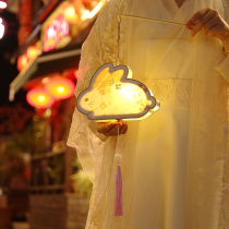 Mid-Autumn Festival Childrens Rabbit Lantern diy Handmade Material Bag Handheld Hanfu Glowing Mid-Autumn Lantern Ancient Props