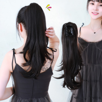 Wig Female long hair wig ponytail net red catch clip ponytail micro curls Big waves natural fake braids fluffy invisible
