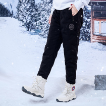2021 Winter New down pants big goose men and women wear warm and cold slim cotton trousers