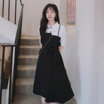 MAJE DVAWN fake two dress dress Women 2022 Summer Coloured splicing foreign air display slim short sleeve shirt dress