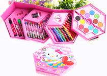 KT Cat Stationery Set Gift Box Childrens Christmas gift 46PC Painting set Watercolor pen
