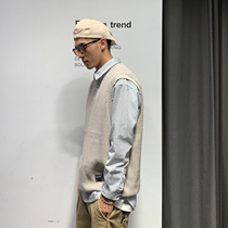 Xu Tai Lang vintage American V-neck sweater vest men sleeveless knit shirt waistcoat vintage high street sleeveless vest