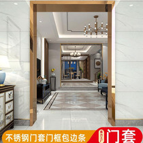 Stainless steel door cover extremely narrow yam edge black titanium arc 304 arc white stainless steel elevator door cover