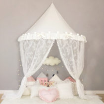 Childrens princess bed canopy reading corner home fabric wall soft decoration Nordic home lace Girl Toy