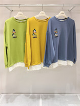 Spell out perfect 2020 fall New pint pregnant woman fake two cartoon sweatshirt long sleeve casual blouses 80C06075