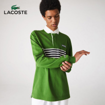LACOSTE French crocodile mens autumn winter fashion lapel stripes casual long sleeve polo shirt men) KH2215